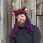 🎁Handmade Surprise Christmas gift🐙Octopus Pattern Color Block Knitted Hat