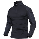 Men's Tactical Military Shirts 1/4 Zip Long Sleeve Shirt